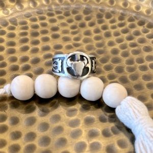 Sterling silver ring with cow head and arrowheads